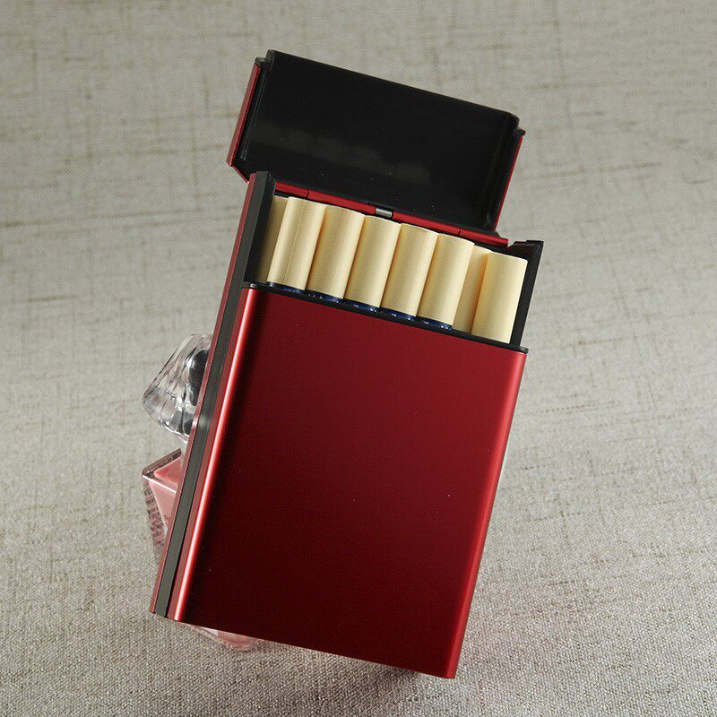 包邮爱下滑翻盖二十软包装创意光面铝合金烟盒保护烟盒