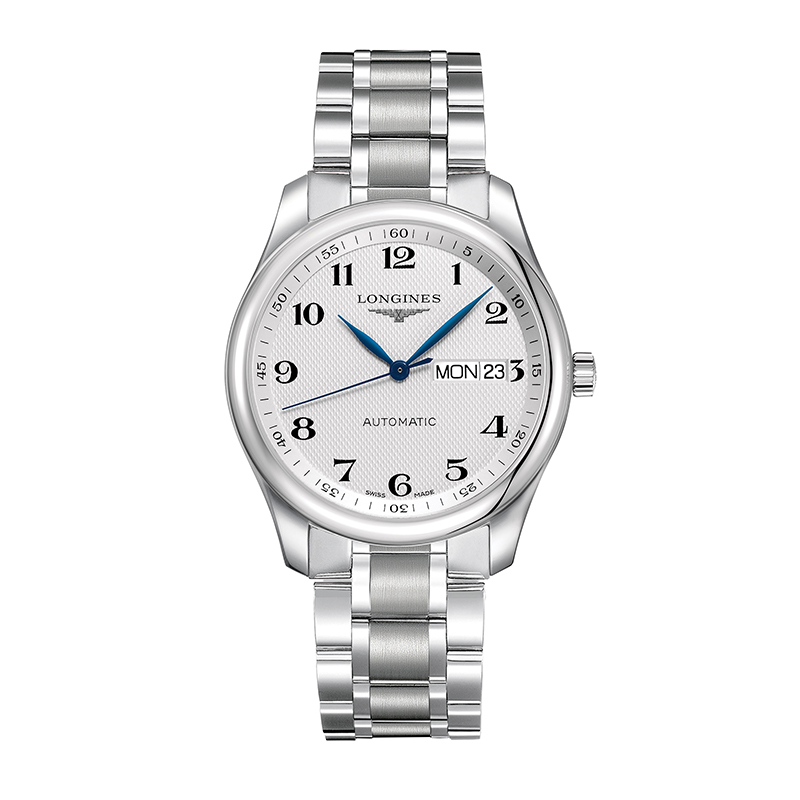 瑞士浪琴男表 名匠系列蓝刚针机械钢带手表腕表L2.755.4.78.6