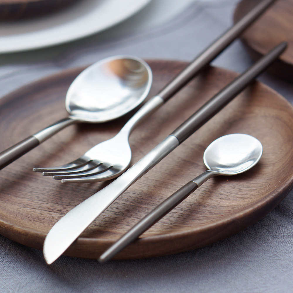 牛排西餐刀叉三件件套不锈钢勺子餐刀餐叉咖啡西餐餐具套装