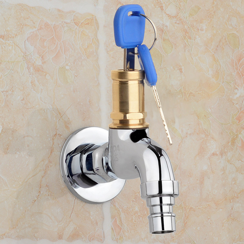 防盗龙头 钥匙水龙头户外防盗带锁4分单冷加长拖布洗衣机室外龙头