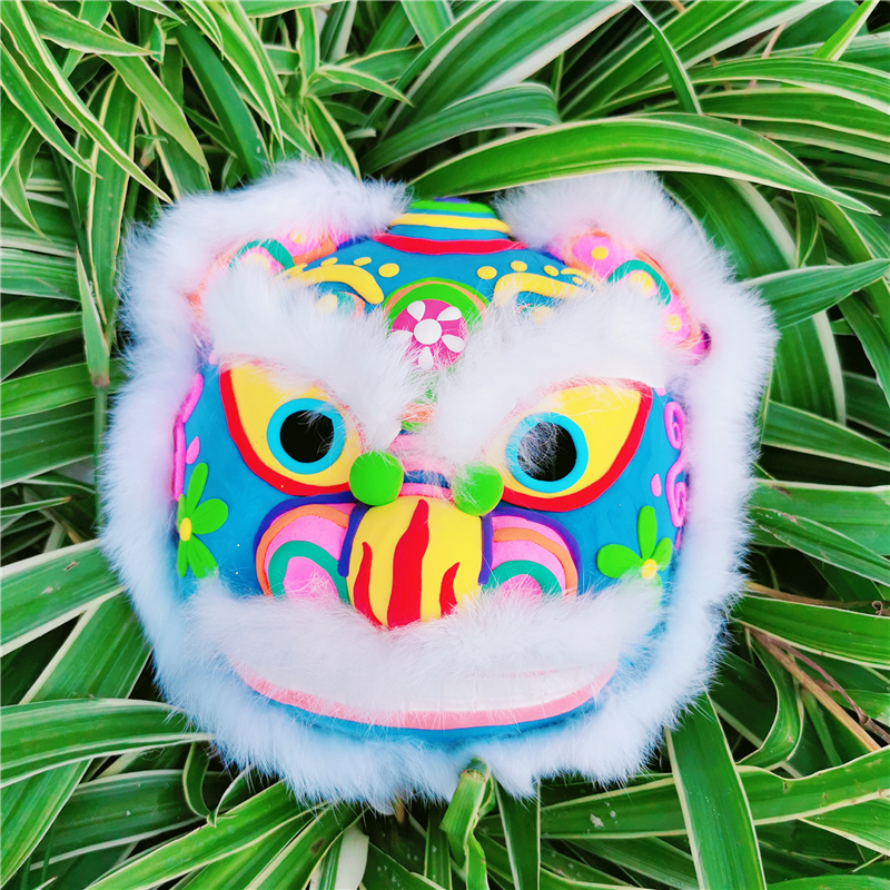 纸浆狮子头白胚新年新春舞狮瑞兽面具大小小号手工制作工具