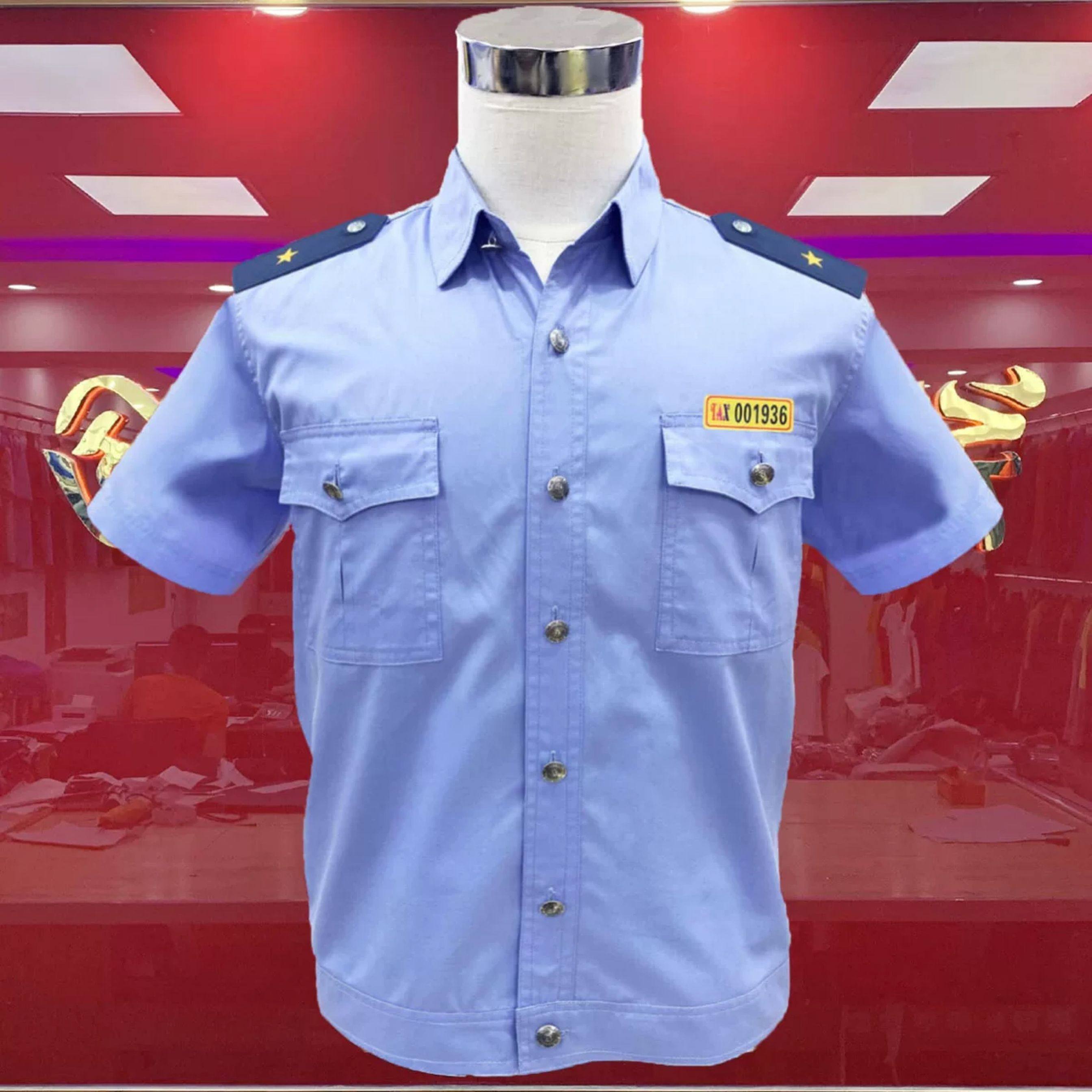 出租车公交车司机衬衫驾驶员工作服夏季蓝白白色短袖衬衫