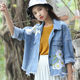 Spring and autumn new Embroidered Denim Jacket Women's loose fit short slim hairline Korean BF student jacket Spring and autumn new Embroidered Denim Jacket Women's loose fit short slim hairline Korean BF student jacket