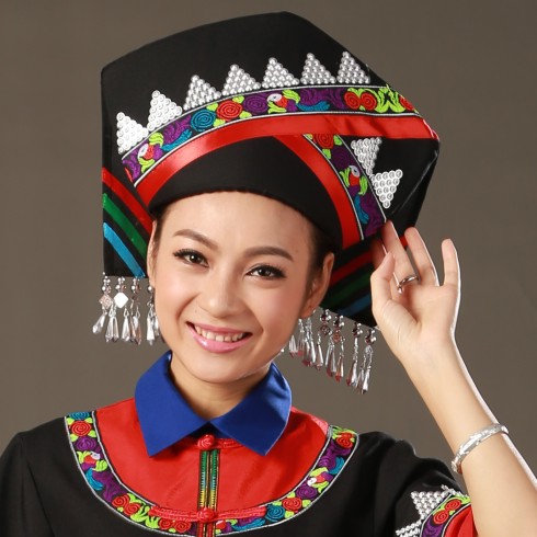 服装定制广西少数民族壮族修身显瘦黑色民族风女装民族服装