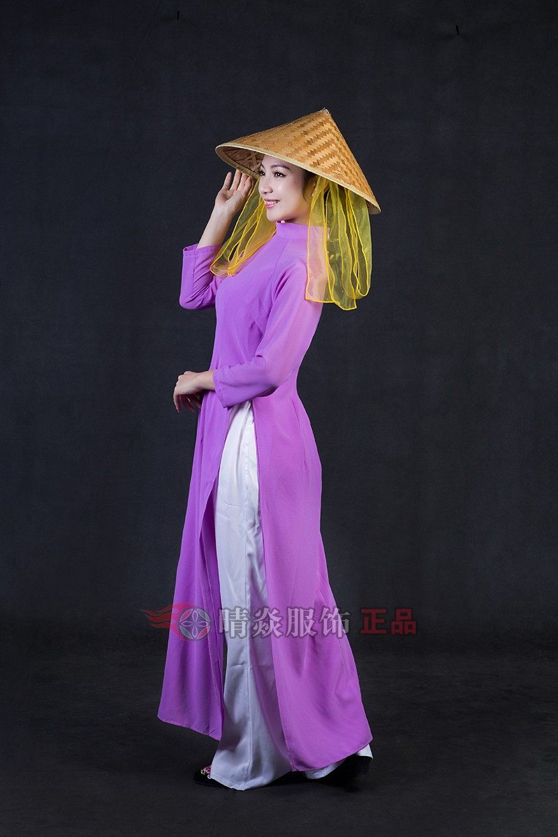 新款晴焱量身定制少数民族京族服装斗笠长裙生活民族服装