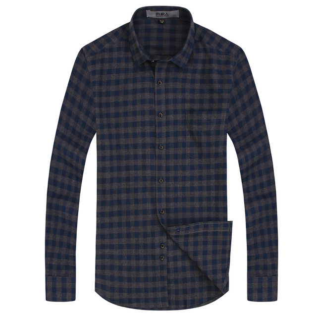Antarctica cotton long sleeve shirt all cotton frosted square Plaid father's business casual middle aged and old men's shirt Antarctica cotton long sleeve shirt all cotton frosted square Plaid father's business casual middle aged and old men's shirt