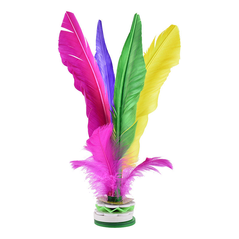 大白羽毛毽子儿童小学生耐踢比赛专用大花鸡毛毽子