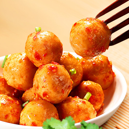 金语鱼零食速食小吃新年年货鱼丸咖喱90g蛋即即食鱼零食