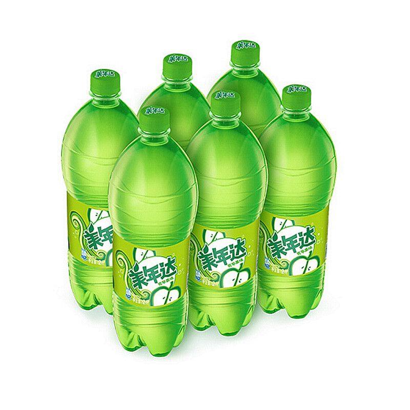 瓶装百事可乐官方旗舰店可乐美年达青苹青苹果果味整箱2升碳酸饮料