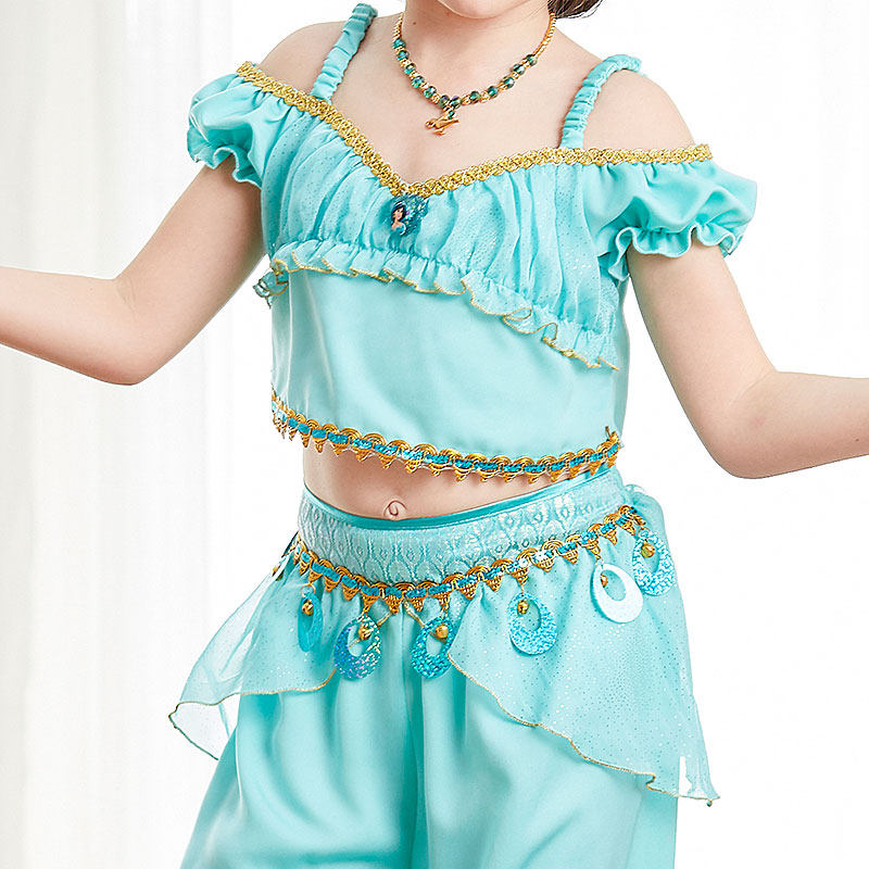 迪士尼阿拉丁神灯茉莉公主裙夏cos服装连衣裙套装儿童演出服