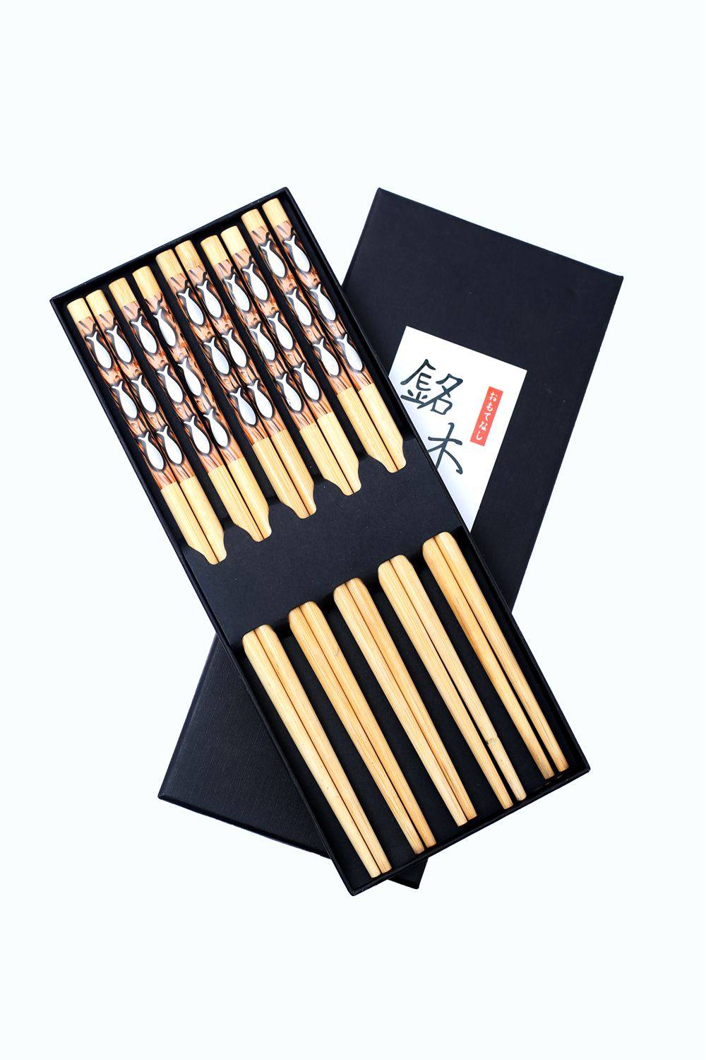 竹筷子家用礼盒装天然无漆酒店筷无蜡高端家庭装10双碳化筷包邮