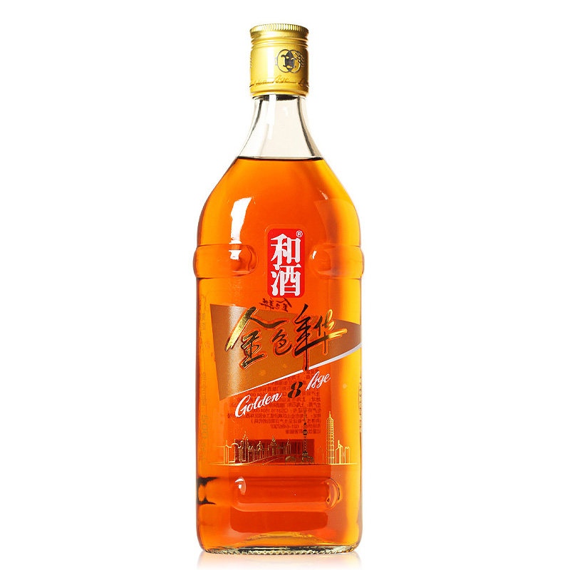 和酒 金色年华 八年陈500ml*6瓶整箱装 上海老酒 黄酒