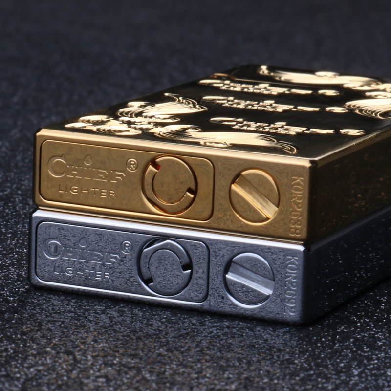 正品法国chief首领纯铜朗声打火机煤油钢声响亮煤油打火机