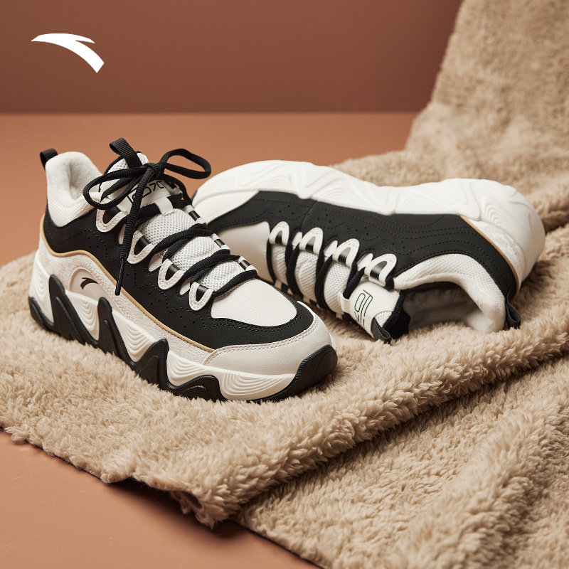 安踏后浪棉鞋女鞋2023春季新款中帮厚底休闲鞋板鞋