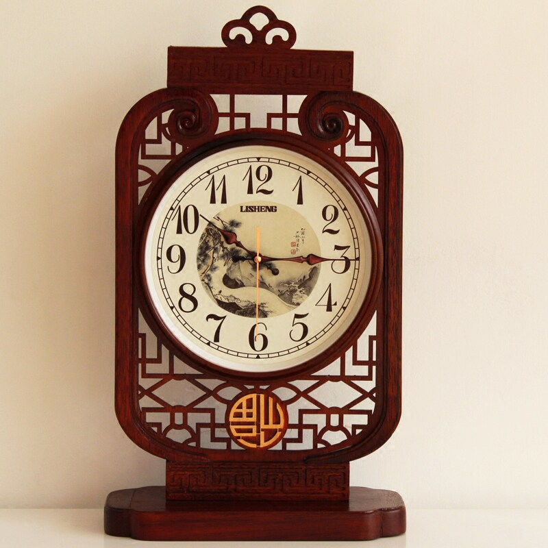 大号中式钟表座钟老式客厅复古实木摆件时钟座钟