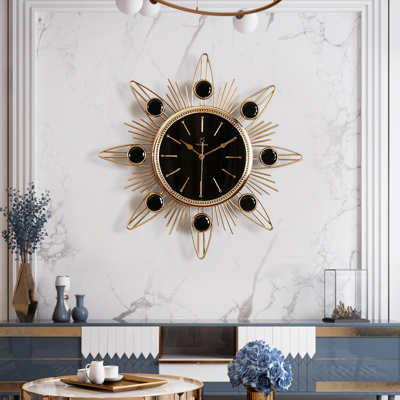欧式轻奢时尚挂钟创意现代家用时钟客厅静音挂钟