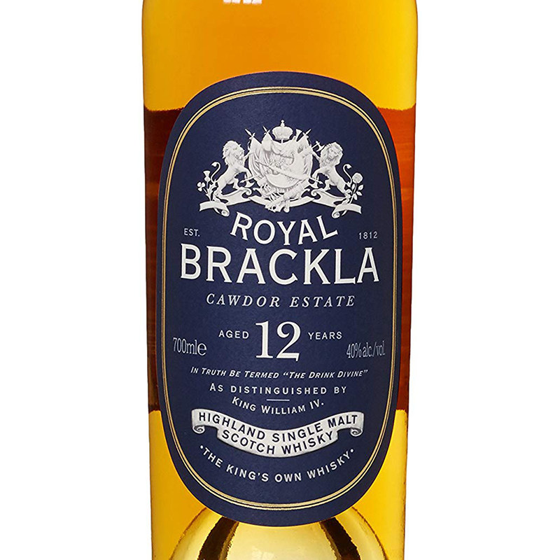英国进口洋酒royalbrackla皇家布莱布莱克克拉12年威士忌