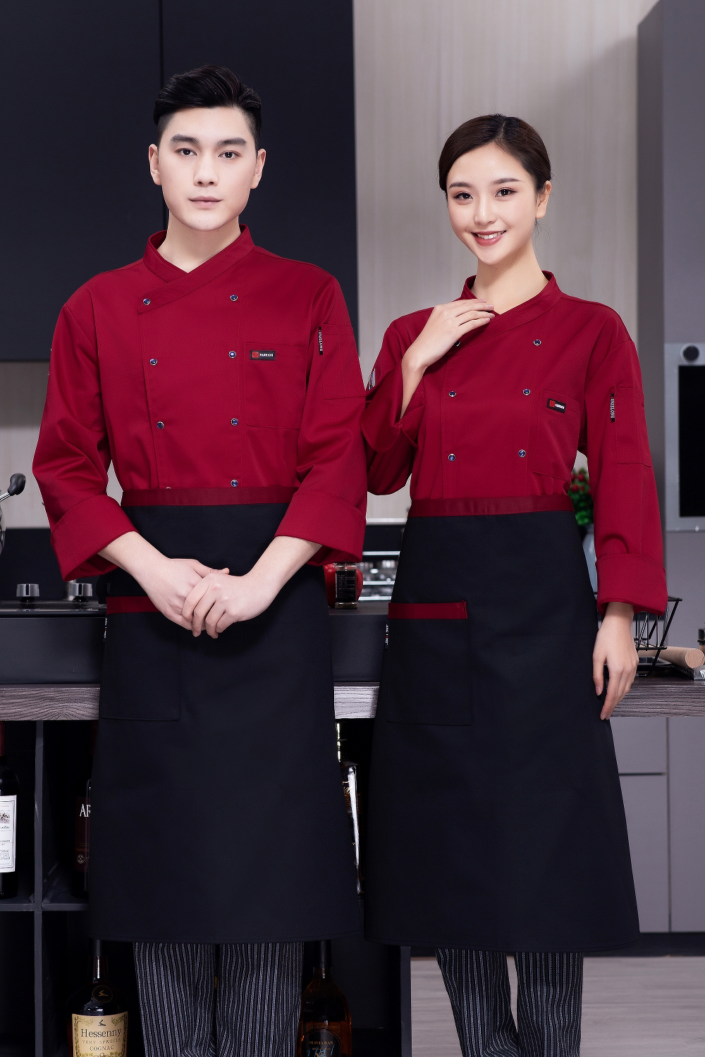 男女酒店西餐厅食堂烘焙店饭店厨房后厨工作服秋冬装-玲玲酒店服装