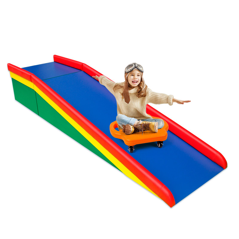 幼儿园早教中心室内感统大滑梯大滑板儿童感统训练器材木制大滑道