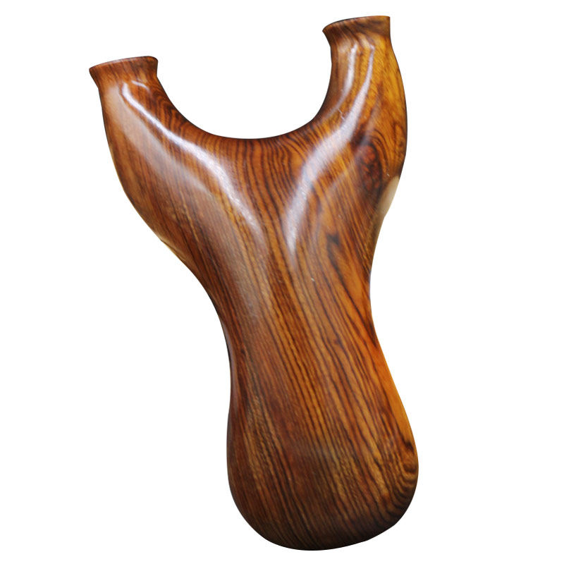 沙漠铁实木质胖飞虎扁皮弹弓 纯手工原木制反曲邓飞虎叉 木头弹工