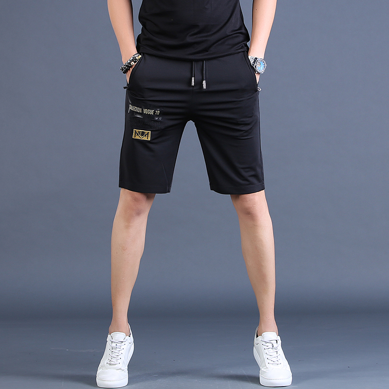 夏季冰丝空调裤男士短裤五分裤夏季韩版修身直筒中裤潮牌薄款马裤