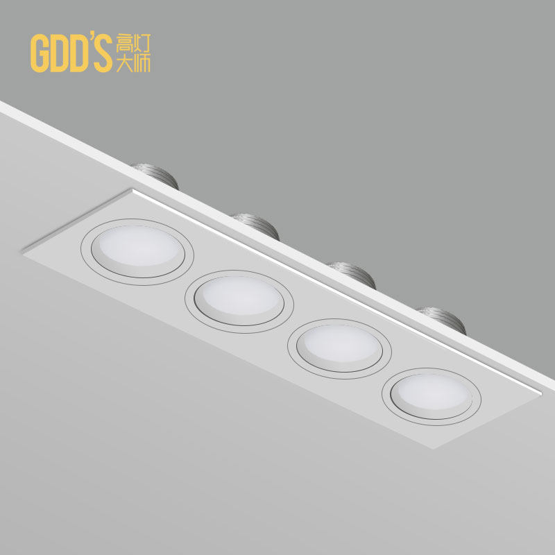 四头筒灯4头超薄射灯led嵌入式白色吸顶斗胆筒灯