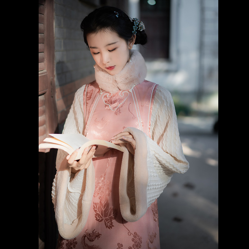 如意两件日常双襟云纹夹棉保暖公子冬款国风旗袍