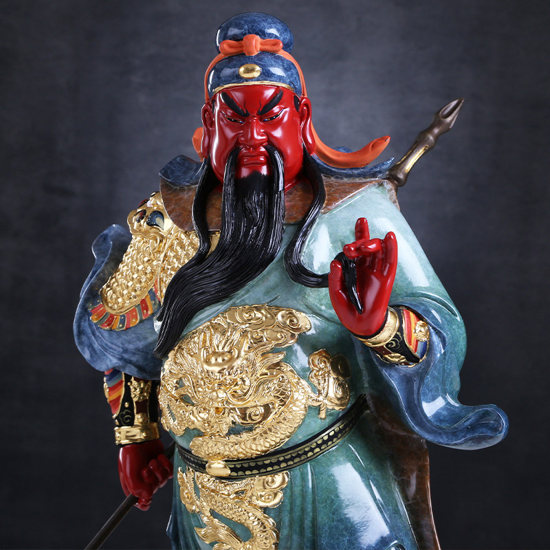 台湾纯铜关公像供奉神像家用武财神爷关二爷关公神像公司开业摆件