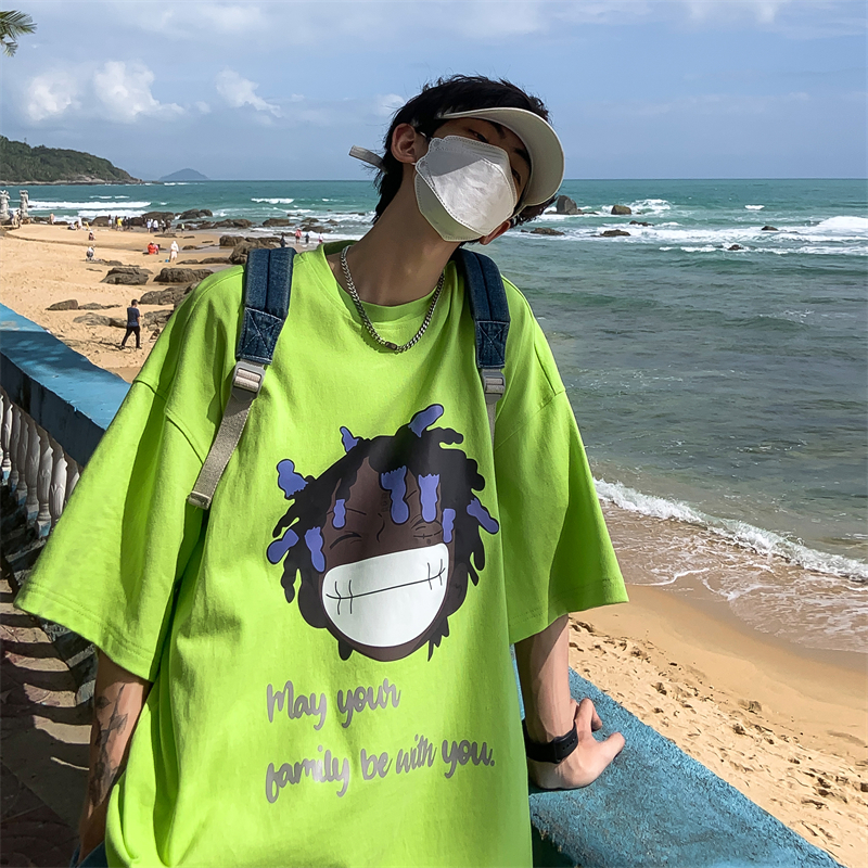 短袖男潮牌潮流oversize美式t恤夏季ins港风衣服宽松高街复古上衣