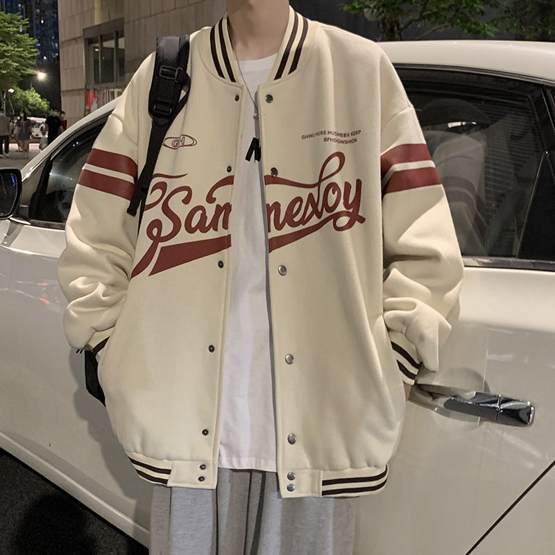 美式棒球服外套男秋季潮牌oversize高街男装ins春秋款夹克高级感