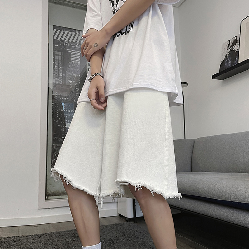 牛仔短裤男款夏季薄款潮流五分裤潮牌休闲裤子宽松美式高街大裤衩