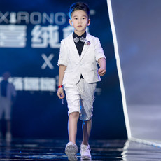 儿童西装套装2020新款夏男童白色破洞小西服主持人礼服走秀演出服 儿童西装套装2020新款夏男童白色破洞小西服主持人礼服走秀演出服