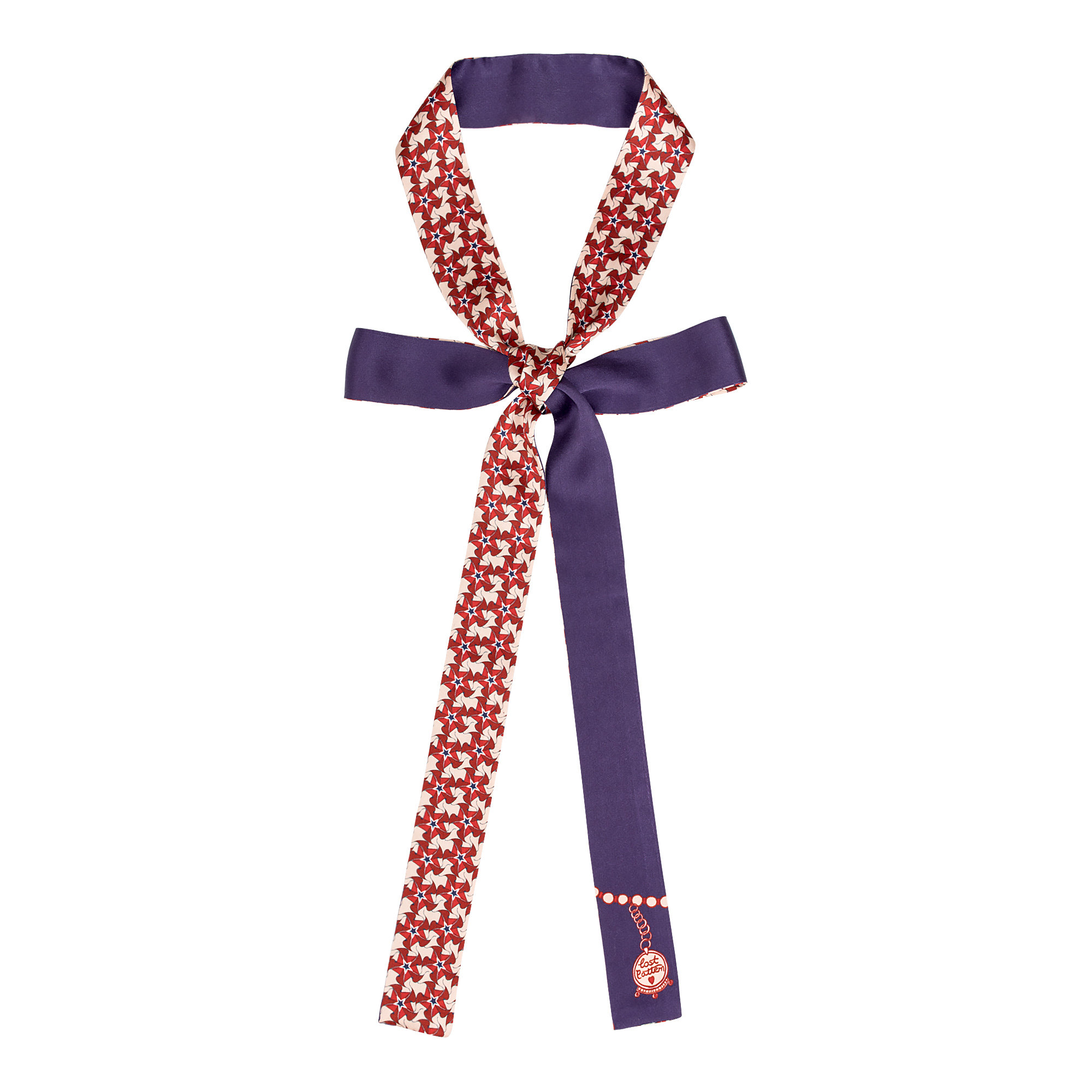 双成记孔雀石箱系列曼陀罗纹样真丝缎面细丝巾lost pattern腰带