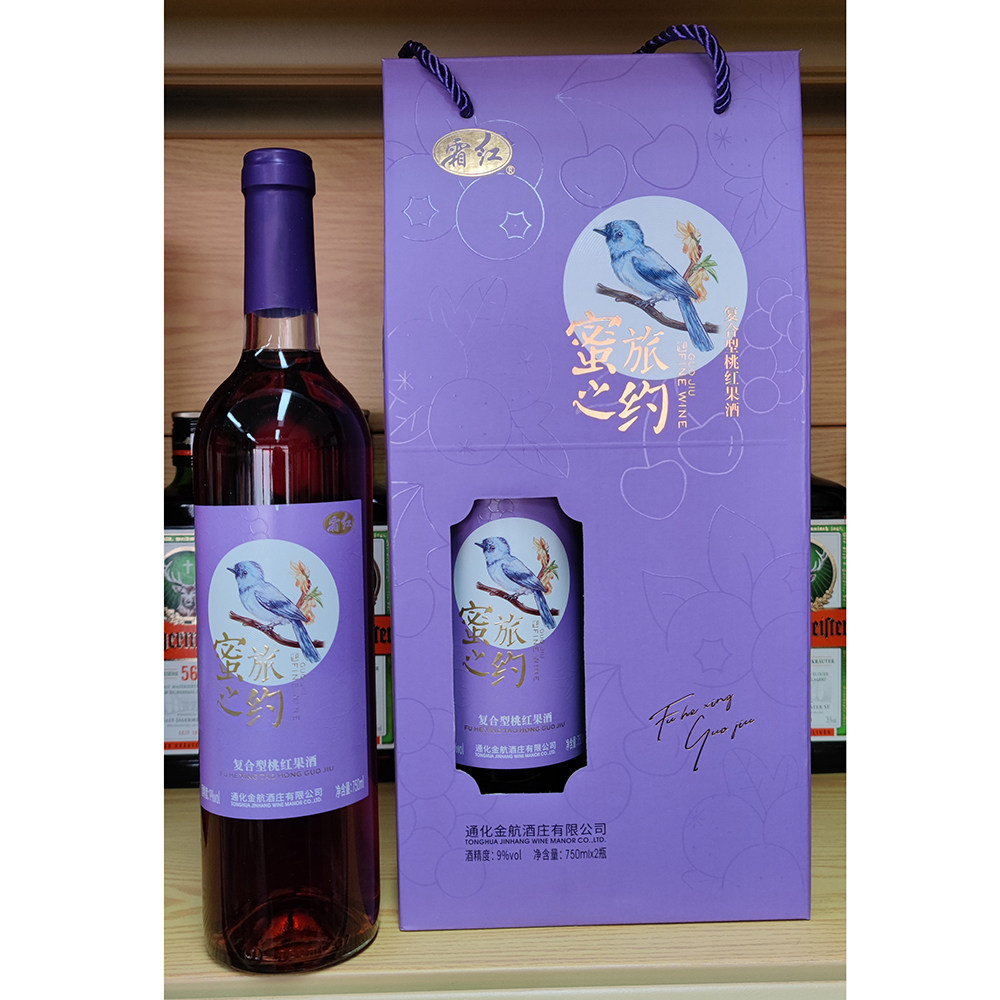 通化万通葡萄酒霜红蜜恋之约复合型桃红果酒金航果酒