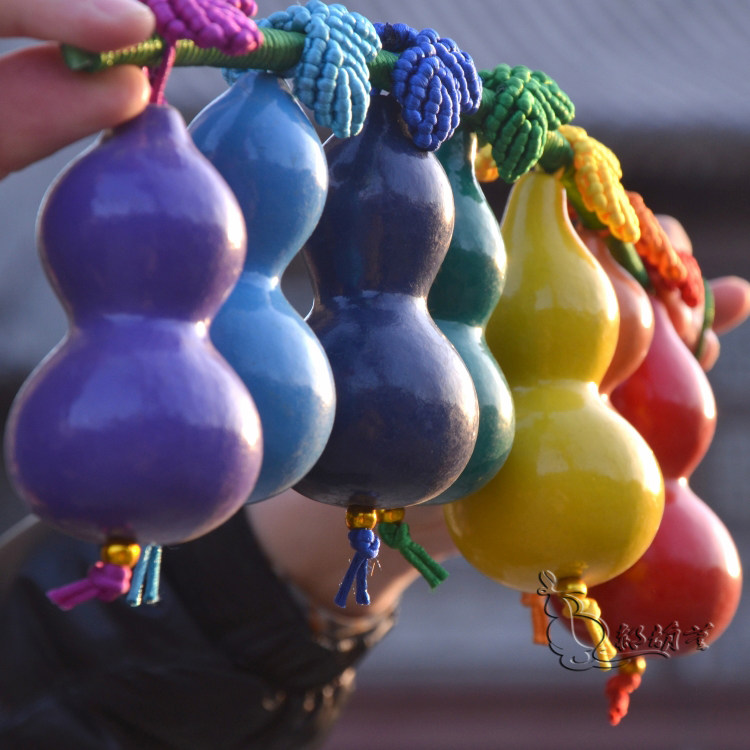 七彩彩葫芦挂件葫芦装饰品彩绘葫芦娃兄弟儿童玩具无气味葫芦