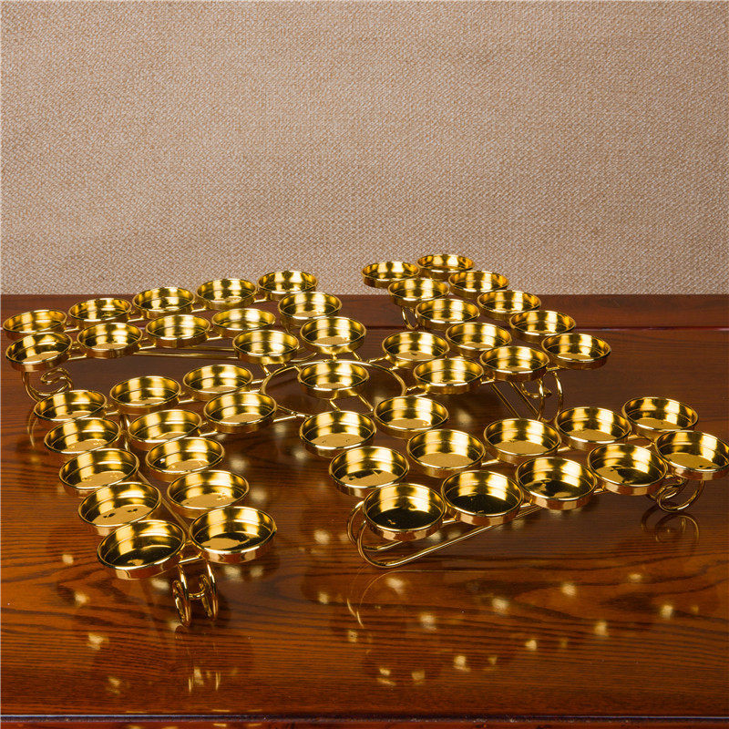 万字卍字双排49盏莲花荷花酥油灯灯座灯架佛灯供灯烛台佛堂供品