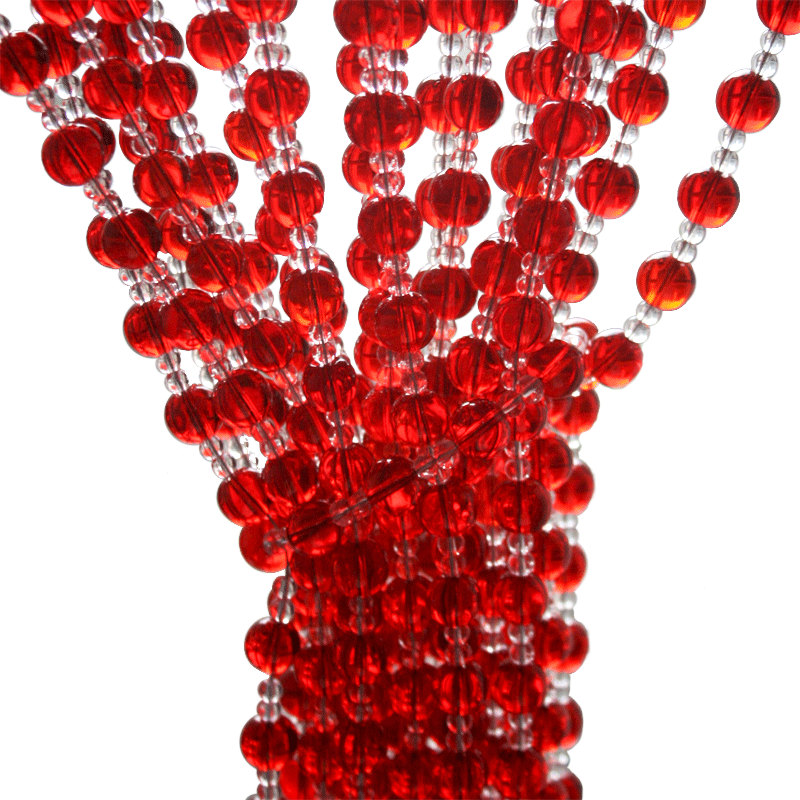 红色满穿风水门帘定制珠帘水晶隔断帘水晶帘客厅挂帘玄关装饰帘子