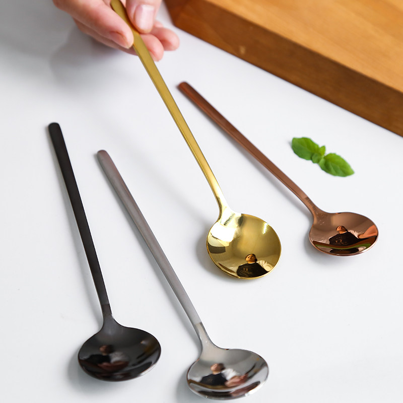网红冰激凌球挖勺甜品北欧不锈钢咖啡短柄搅拌拌勺咖啡勺