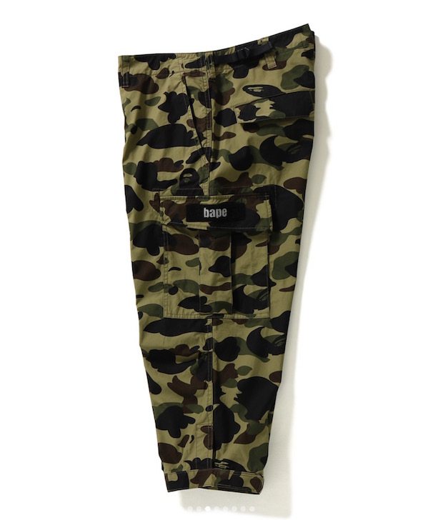 迷彩工装口袋男款七分bape黄绿折扣潮流先生休闲裤