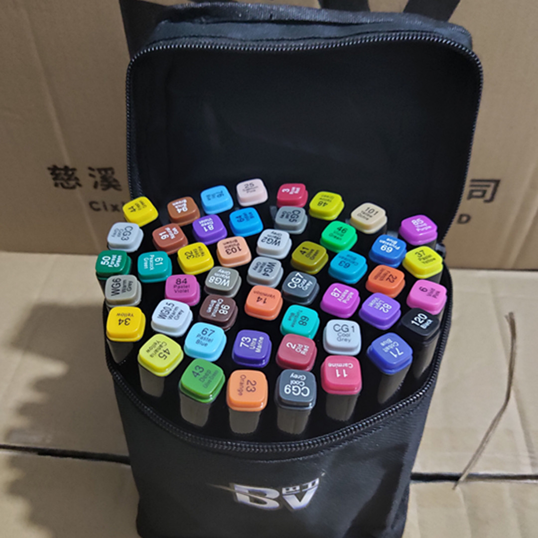 捣蛋童年巴卫bv马克48色套装学生两头80色马克笔