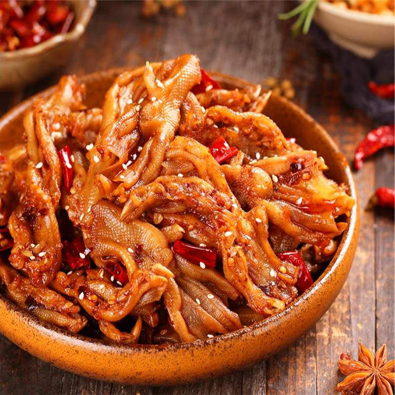鸭爪零食肉类麻辣卤味包装小包脱骨宫殿无骨鸭肉零食