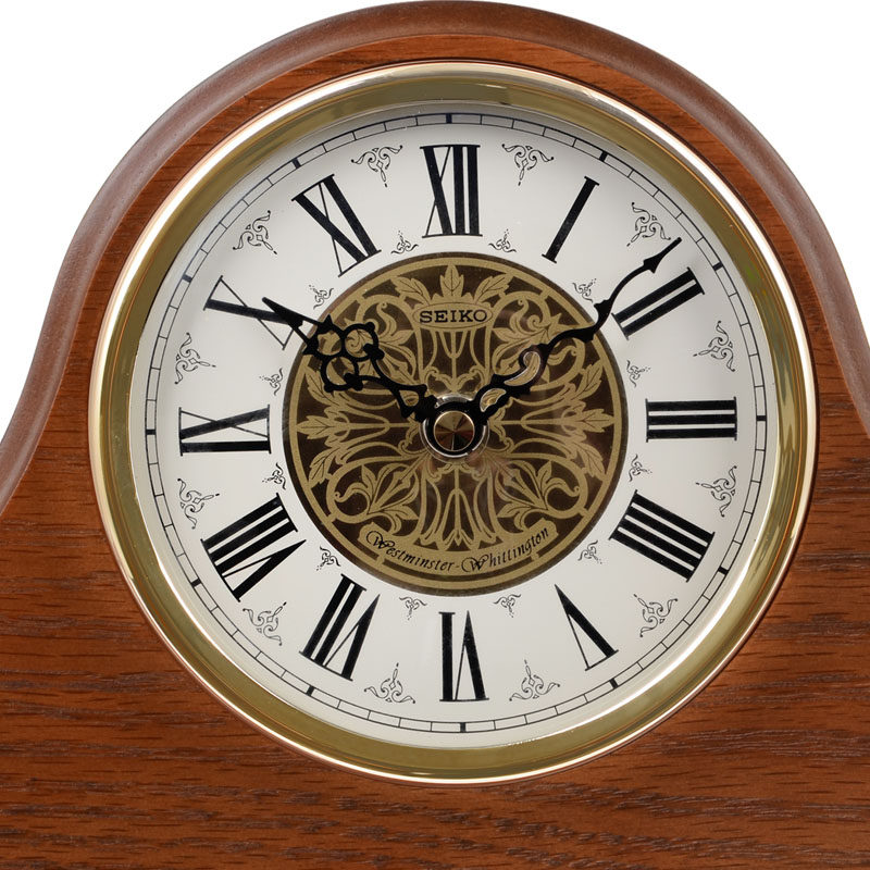 seiko日本精工新品时钟实木橡木音乐报时可调座钟