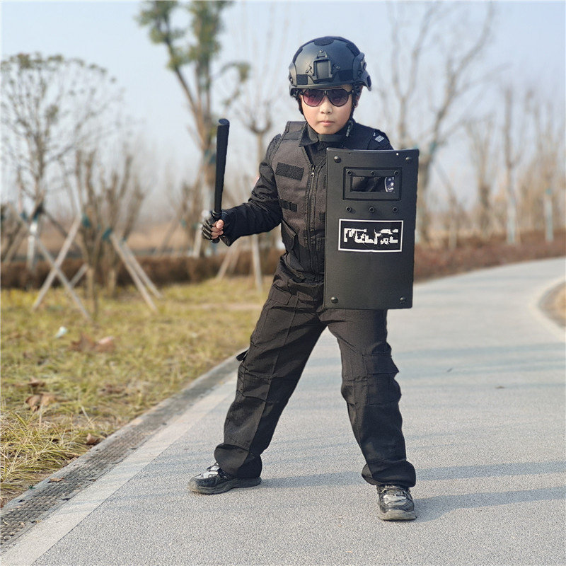 儿童特警装备男孩战术马甲衣服帽子腰带手套电动玩具枪