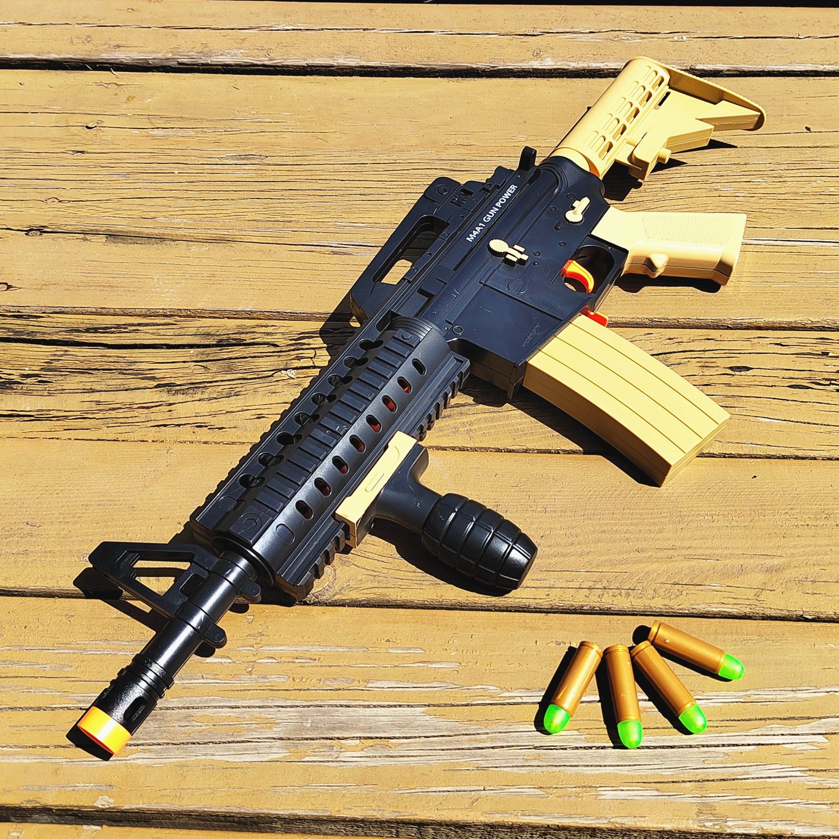 男孩手动下供轻松上膛m4a1冲锋软弹射击游戏m416软弹枪