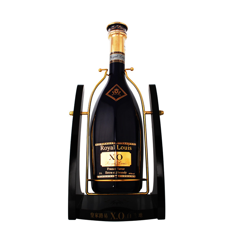 瓶装洋酒3000ml礼盒盒装带酒架子皇家路易xo白兰地白兰地