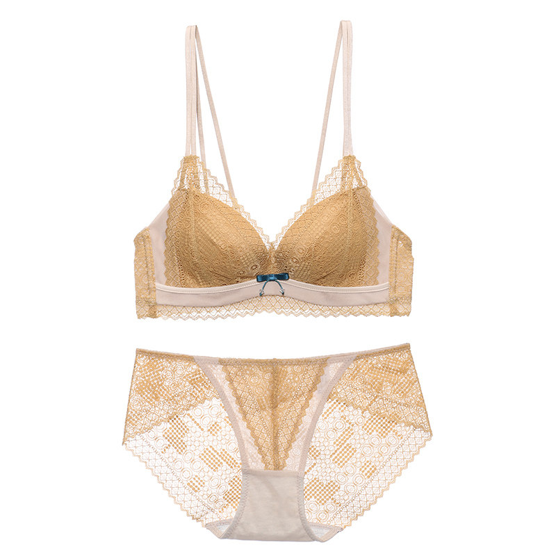 vineco维妮芳性感蕾丝内衣女无钢圈小胸聚拢防下垂胸罩收副乳文胸