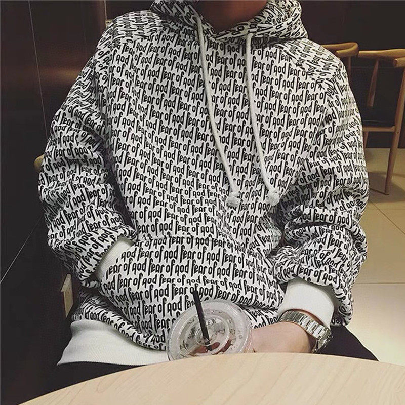 fearofgodfog满印字母印花连帽卫衣男女高街卫衣