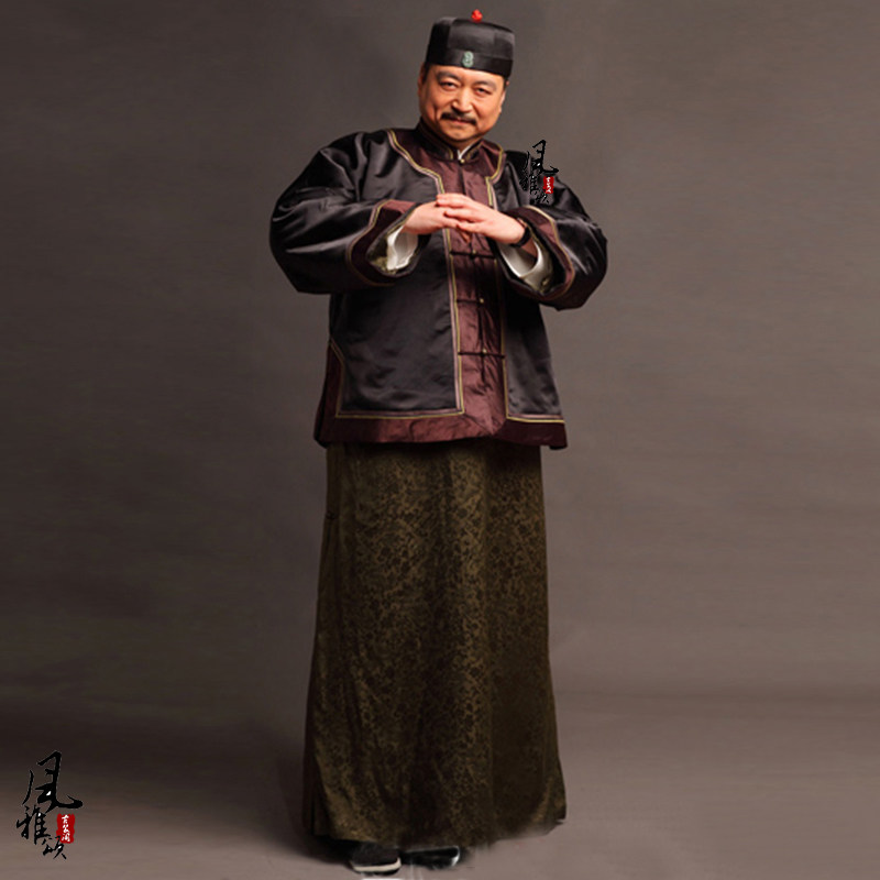 长袍影视古装民国男士长衫马褂清末掌柜商人民族服装