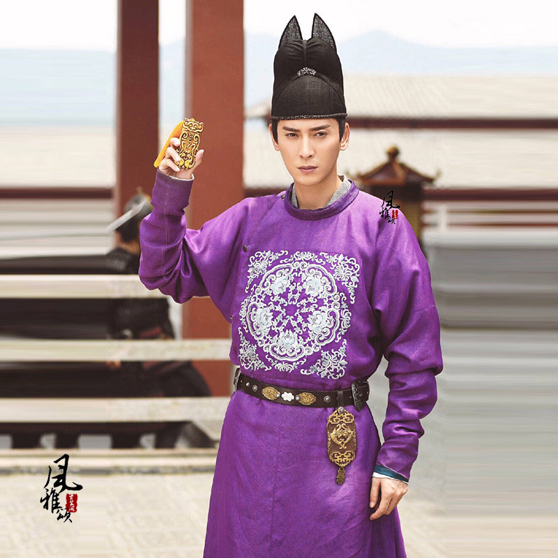 唐朝男士古装圆领长袍大臣臣服官服武侠侠客民族服装