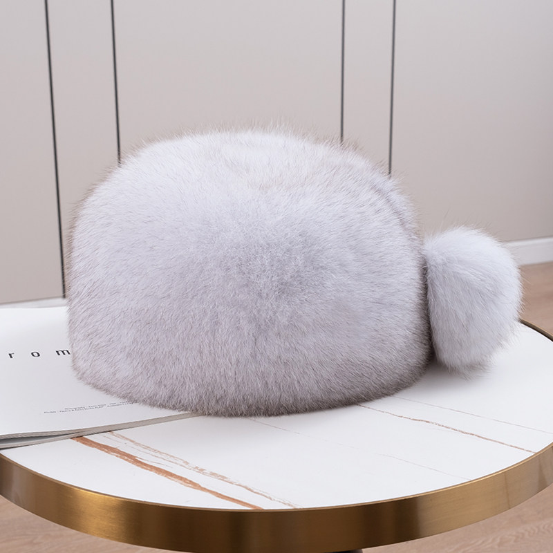 新款东北蒙古整皮真毛帽子皮草冬季毛皮草狐狸帽子